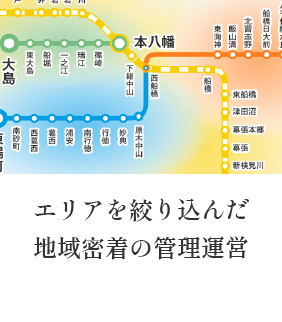 エリアを絞り込んだ地域密着の管理運営