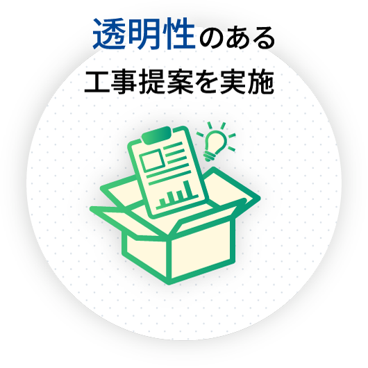 透明性のある工事提案を実施