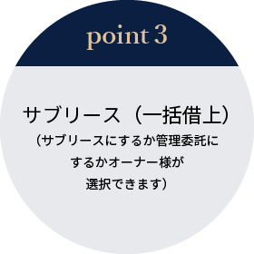 Point3 サブリース（一括借上）​